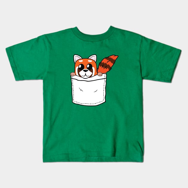 Red Panda Kids T-Shirt by vebiolafransiska